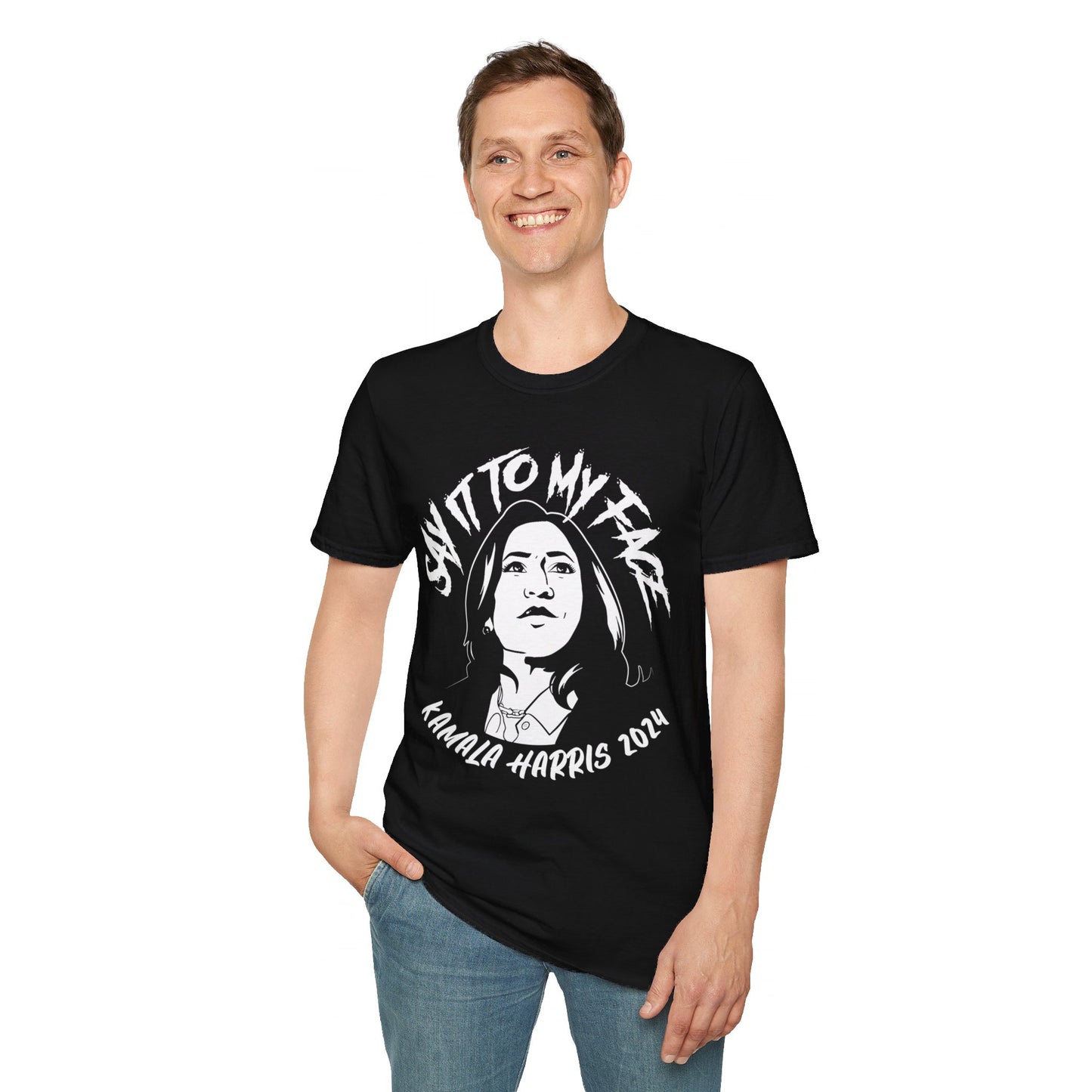 Say it to My Face - Black Unisex Softstyle T-Shirt