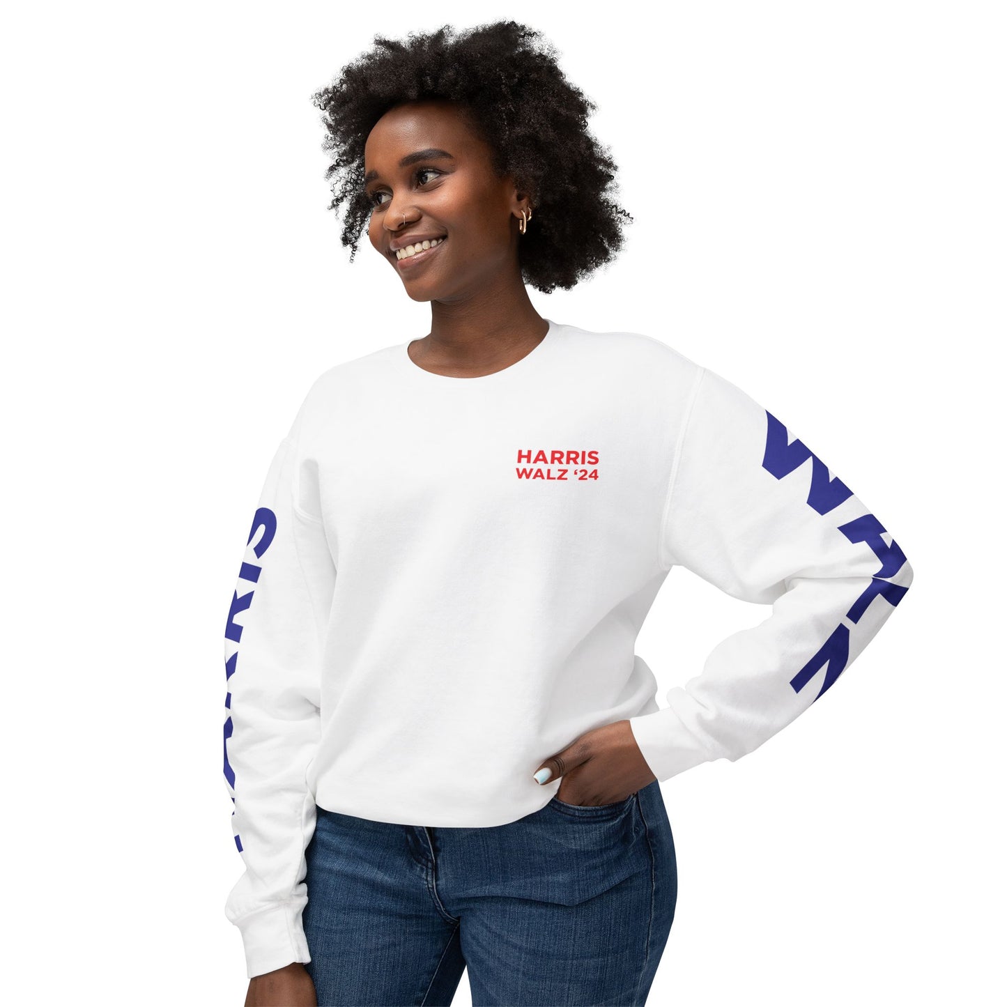 Harris Walz We're Not Going Back Unisex Lightweight Crewneck Sweatshirt