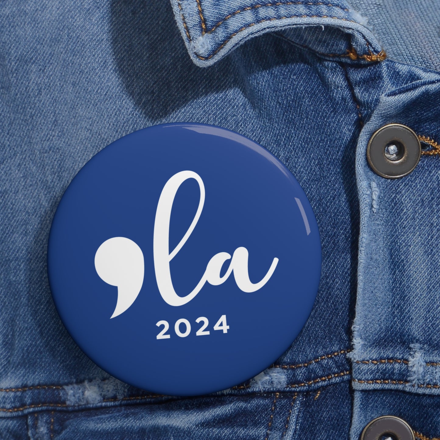 Comma La 2024 Pin Buttons