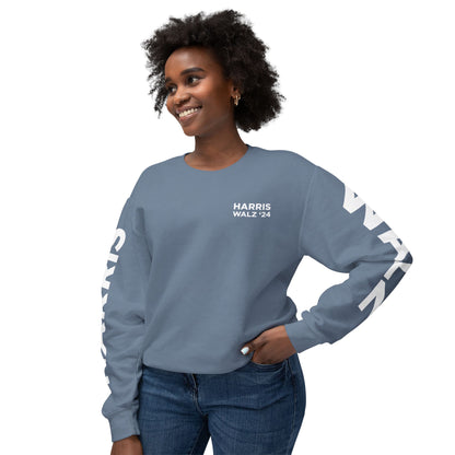 Harris Walz We're Not Going Back Unisex Lightweight Crewneck Sweatshirt