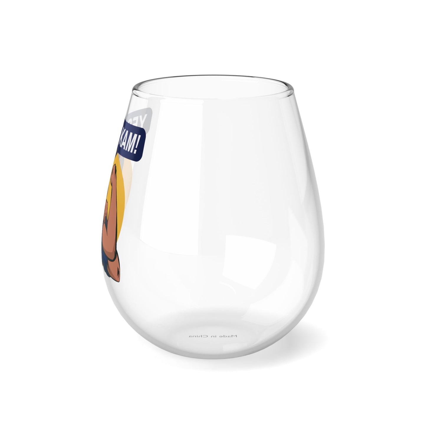 Yes We Kam Stemless Wine Glass, 11.75oz