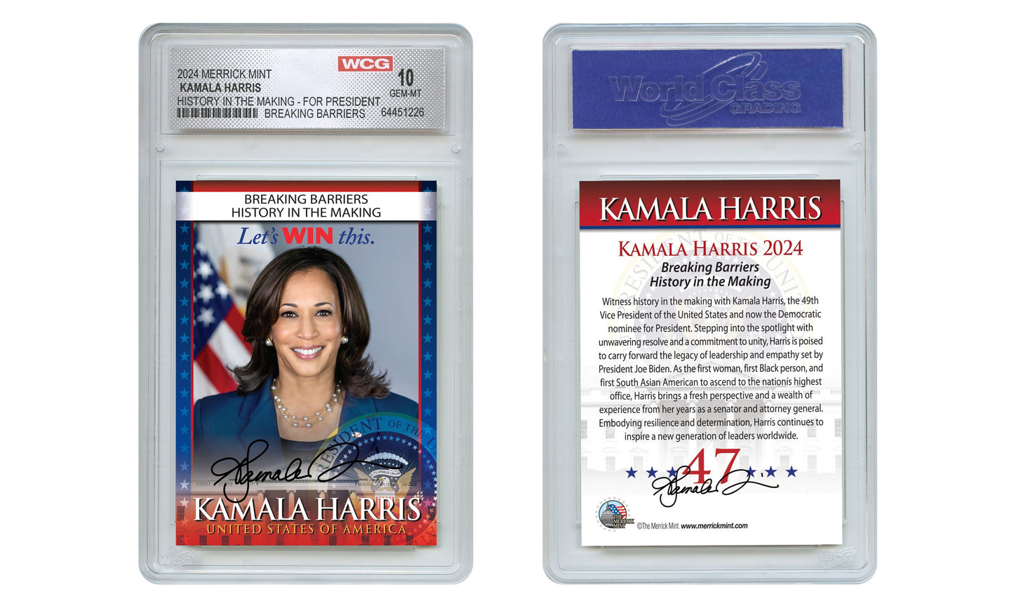 Kamala Harris "History In The Making" Trading Card - Graded Gem Mint 10